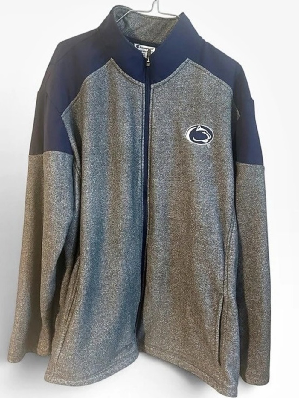 Champion Penn State Nittany Lions Full Zip Fleece Jacket Gray & Blue 2XL